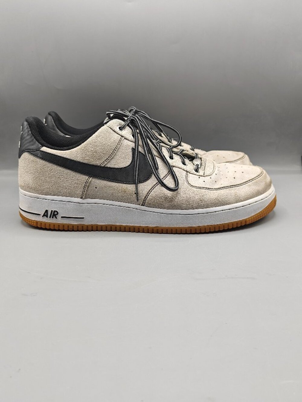 Nike Air Force 1 Low Platinum White Gum Shoes Sneakers 488298-068 Men's Size 14